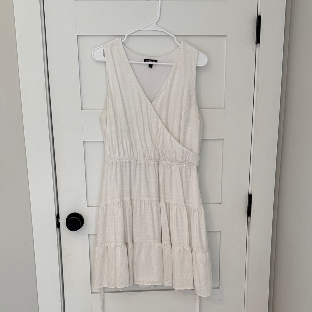 Express Cream Sleeveless Mini Dress